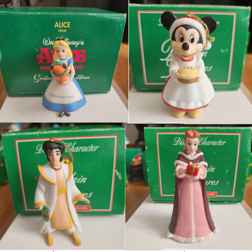 Disney Grolier Collectibles Porcelain Treasures Christmas Ornaments Minnie Belle